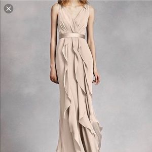 White by Vera Wang champagne bridesmaids dress